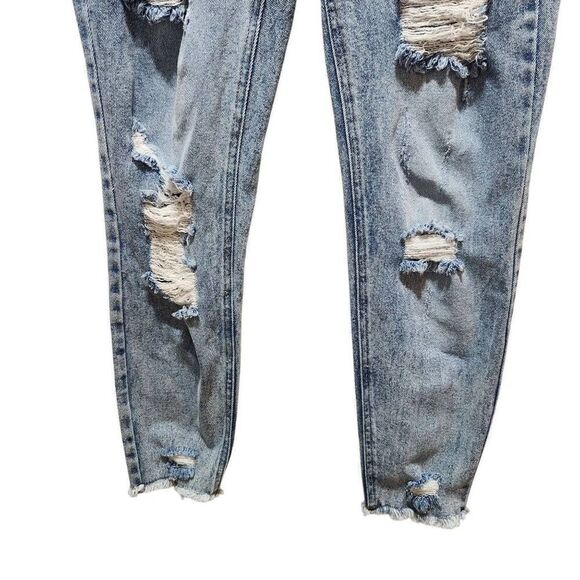 Tinseltown stonewash skinny ankle distressed raw hem jeans size 11 - Picture 3 of 10